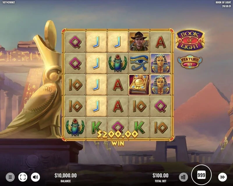 Book of Lights - garisan kemenangan dalam permainan asas dengan Multiplier Wild